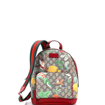 Gucci Zip Pocket Backpack Tian Print GG Coated Canvas Small