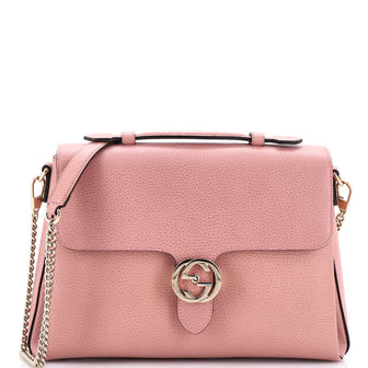 Gucci Interlocking Top Handle Bag Leather Medium