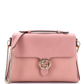 Gucci Interlocking Top Handle Bag Leather Medium