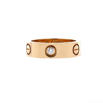 Cartier Love 3 Diamonds Band Ring 18K Yellow Gold with Diamonds