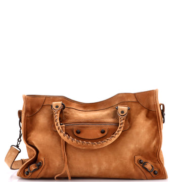 Balenciaga City Classic Studs Bag Suede Medium