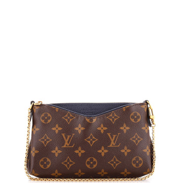 Louis Vuitton Pallas Clutch Monogram Canvas with Leather