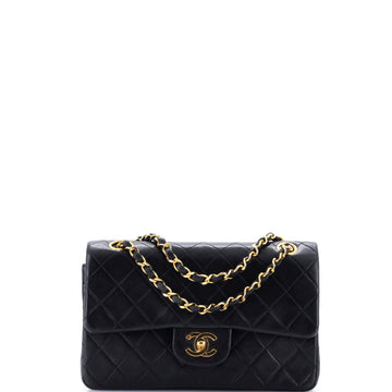 Chanel Vintage Classic Double Flap Bag Quilted Lambskin Small