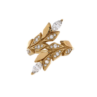 Tiffany & Co. Victoria Vine Bypass Ring 18K Yellow Gold with Diamonds
