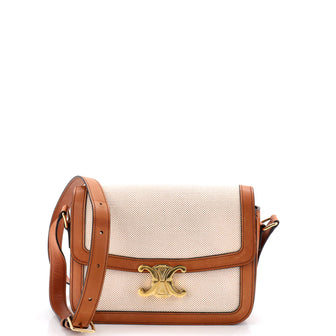 Celine Triomphe Shoulder Bag Canvas with Leather Medium