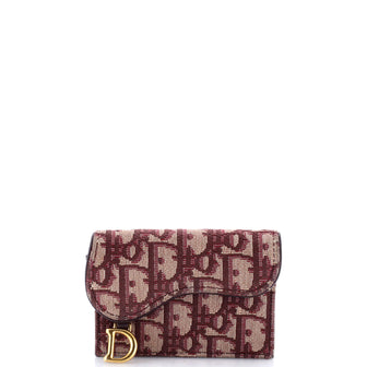 Christian Dior Saddle Card Case Oblique Canvas