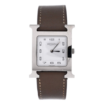 Hermes Heure H Quartz Watch Stainless Steel and Leather 26