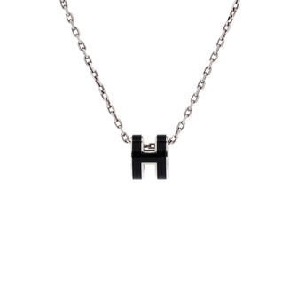 Hermes Pop H Pendant Chain Necklace Metal and Enamel Mini