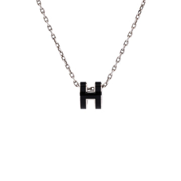 Hermes Pop H Pendant Chain Necklace Metal and Enamel Mini