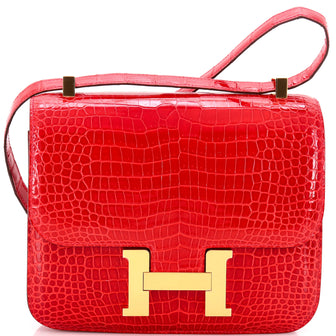 Hermes Constance Bag Shiny Porosus Crocodile 24
