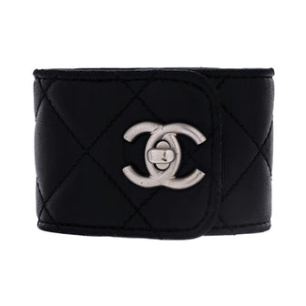 Chanel CC Turnlock Cuff Bracelet Quilted Lambskin Wide