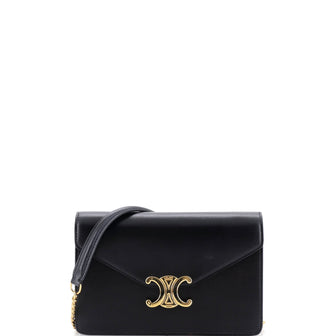 Celine Margo Triomphe Wallet on Chain Leather