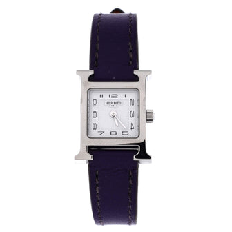 Hermes Heure H Quartz Watch Stainless Steel and Leather 17