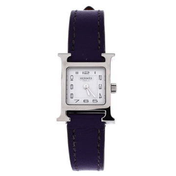 Hermes Heure H Quartz Watch Stainless Steel and Leather 17