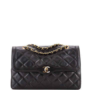 Chanel Vintage Two Tone CC Flap Bag Quilted Lambskin Medium