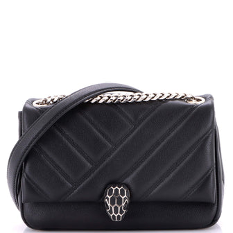 Bvlgari Serpenti Cabochon Shoulder Bag Diagonal Quilted Leather Small