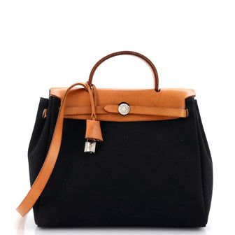 Hermes Herbag Toile and Leather PM