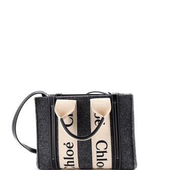 Chloe Woody Tote Recycled Felt with Leather and Canvas Small