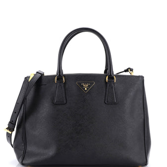 Prada Double Zip Lux Tote Saffiano Leather Medium