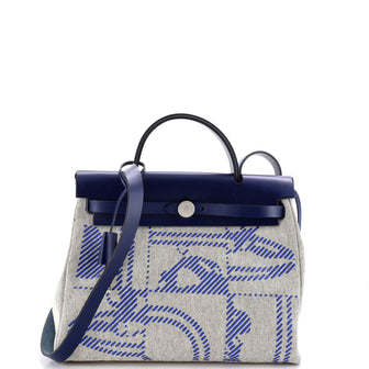 Hermes Herbag Zip Relief Brides de Gala Toile and Leather 31