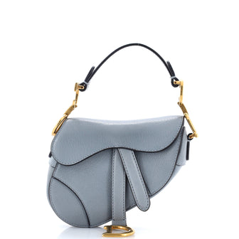 Christian Dior Saddle Handbag Leather Micro