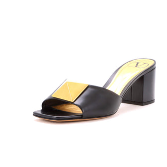 Valentino Garavani Women's One Stud Block Heeled Mules Leather