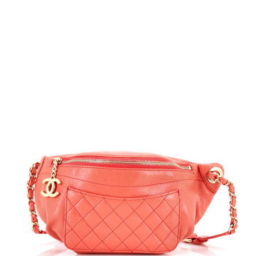 Chanel Bi Classic Waist Bag Quilted Crumpled Calfskin