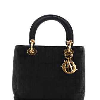 Christian Dior Vintage Lady Dior Bag Cannage Quilt Nylon Medium