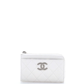 Chanel CC Zip Card Holder Quilted Caviar