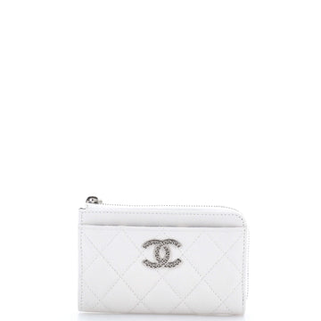 Chanel CC Zip Card Holder Quilted Caviar