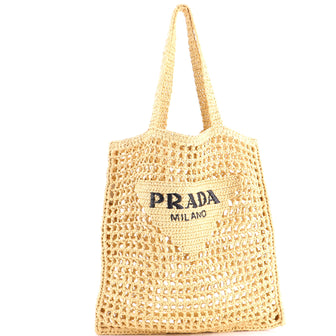 Triangle Logo Open Tote Raffia