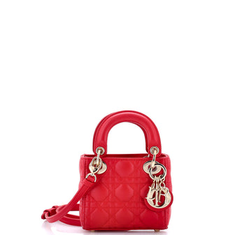 Christian Dior Lady Dior Bag Cannage Quilt Lambskin Micro