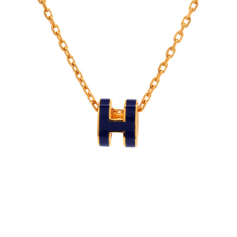Hermes Pop H Pendant Chain Necklace Metal and Enamel Mini