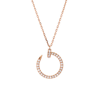 Cartier Juste un Clou Pendant Necklace 18K Rose Gold and Pave Diamonds