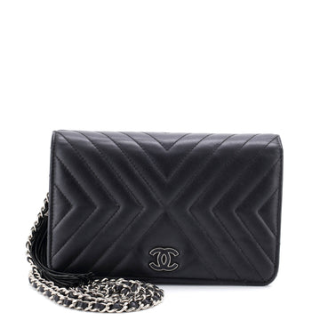 Chanel Tassel Wallet on Chain Chevron Calfskin