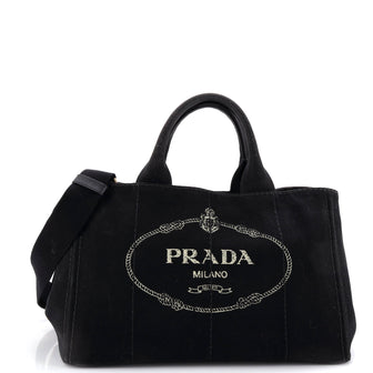 Prada Canapa Convertible Tote Canvas Medium