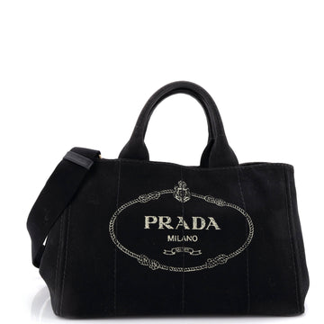 Prada Canapa Convertible Tote Canvas Medium