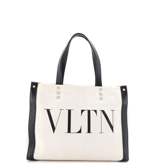 Valentino Garavani Grande Plage VLTN Tote Canvas Medium