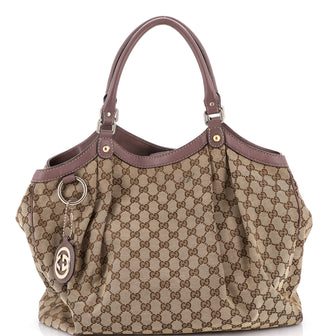 Gucci Sukey Tote GG Canvas with Leather Large