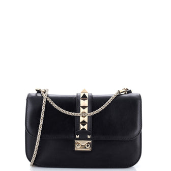Valentino Garavani Glam Lock Shoulder Bag Leather Medium