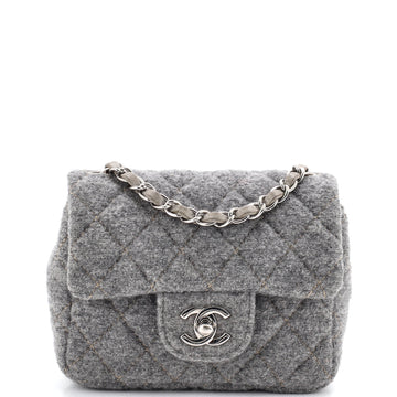 Chanel Vintage Square Flap Bag Quilted Wool Mini