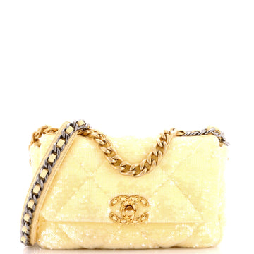 Chanel 19 Flap Bag Quilted Sequins Medium