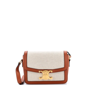 Celine Triomphe Shoulder Bag Canvas with Leather Teen