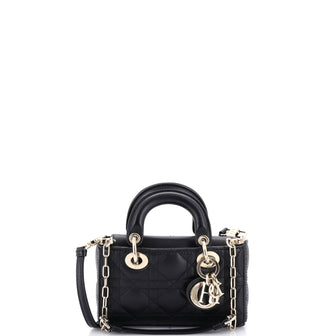 Christian Dior Lady D-Joy Bag Cannage Quilt Lambskin Micro