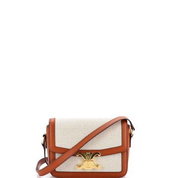 Celine Triomphe Shoulder Bag Canvas with Leather Teen