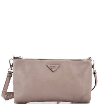 Prada Flat Zip Crossbody Bag Vitello Daino Mini