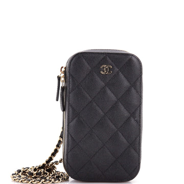 Chanel Zip Around Phone Case with Chain Quilted Caviar