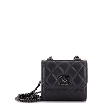 Chanel So Black Trendy CC Clutch with Chain Quilted Lambskin Small