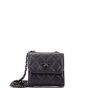 Chanel So Black Trendy CC Clutch with Chain Quilted Lambskin Small