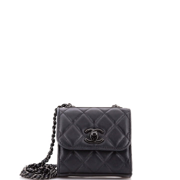 Chanel So Black Trendy CC Clutch with Chain Quilted Lambskin Small